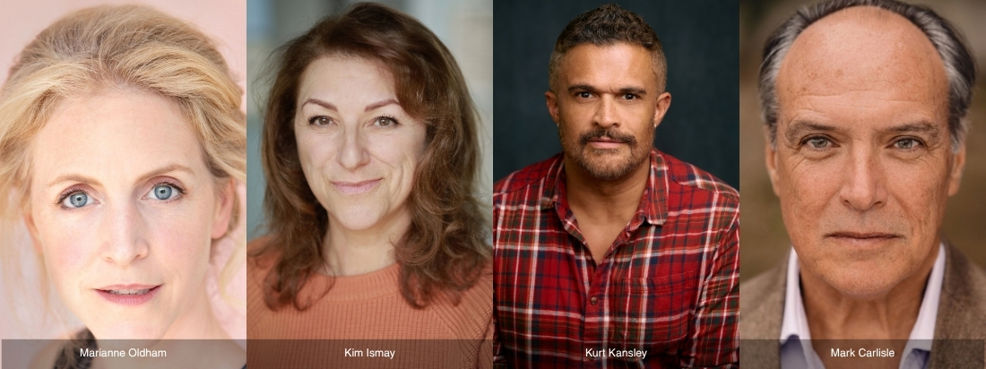 Conviction rehearsed reading cast headshots (1) Headshots of Marianne Oldham, Kim Ismay, Kurt Kansley & Mark Carlisle